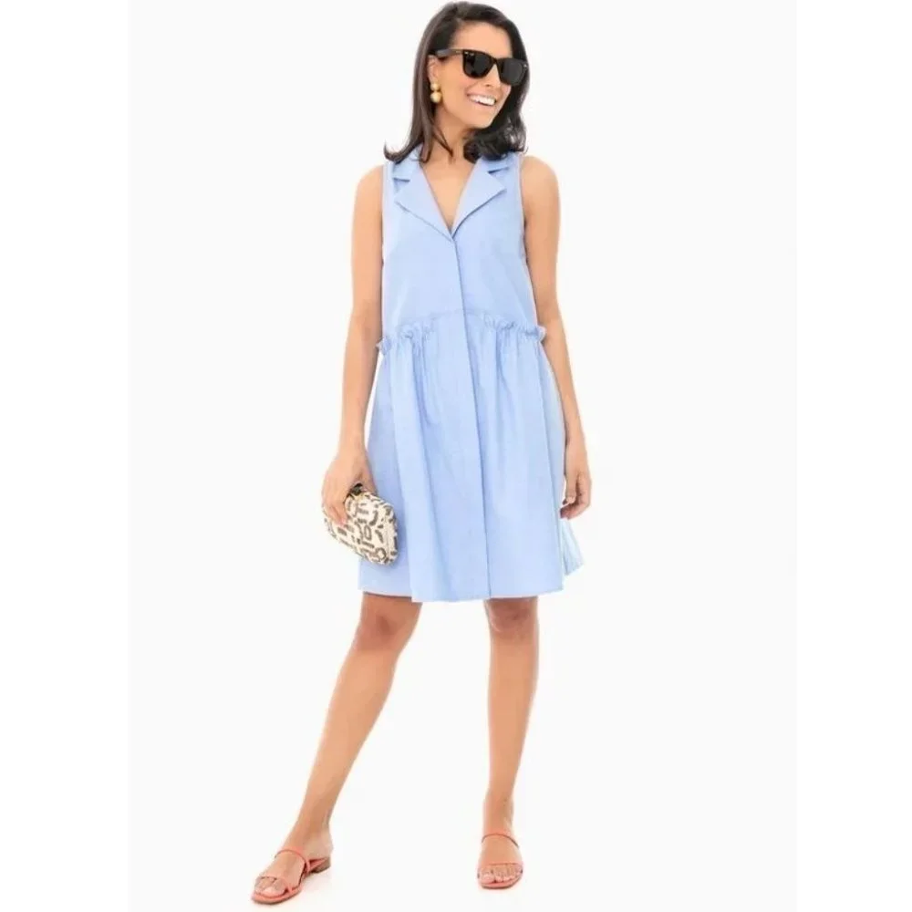 Tuckernuck Oxford Blue Sleeveless Royal Shirt Dress Medium, X-Large NWT New - Picture 1 of 9